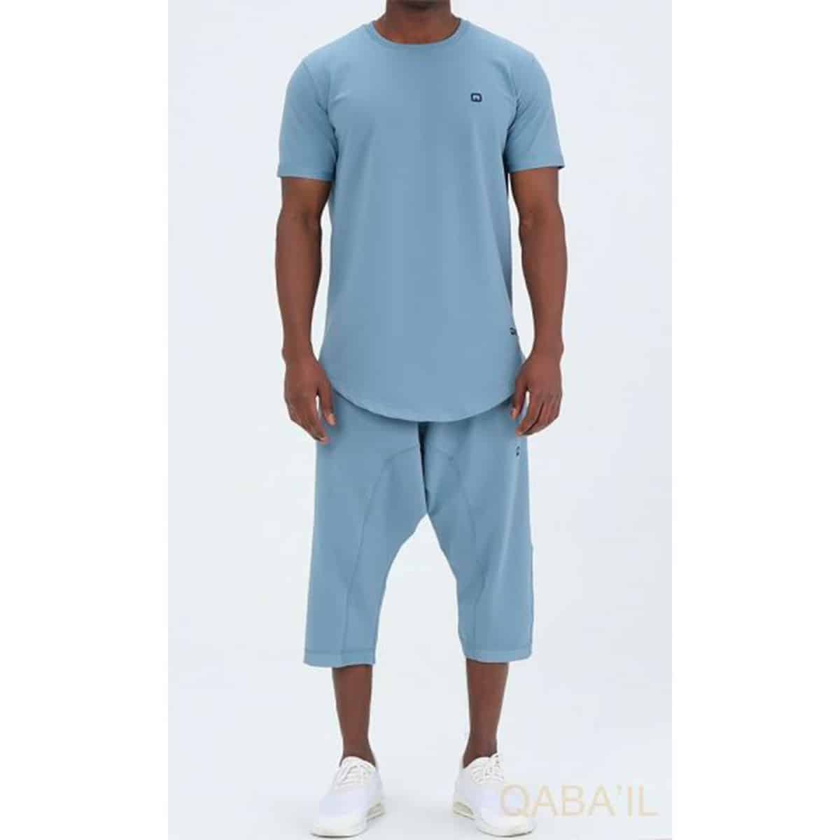 Conjunto Nautik (saroual curto e T-shirt) - Azul claro - Marca Qaba'il
