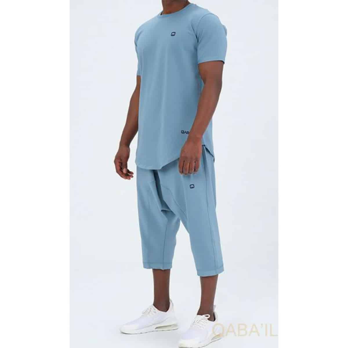 Conjunto Nautik (saroual curto e T-shirt) - Azul claro - Marca Qaba'il face