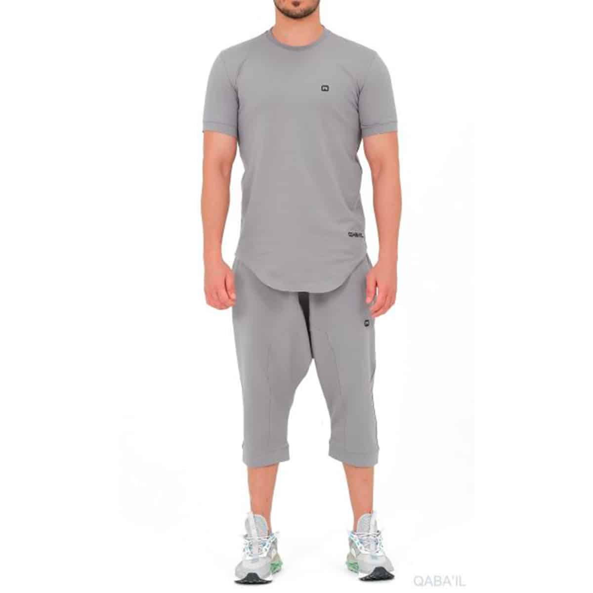 Conjunto Nautik (saroual curto e T-shirt) - Cinzento escuro - Marca Qaba'il
