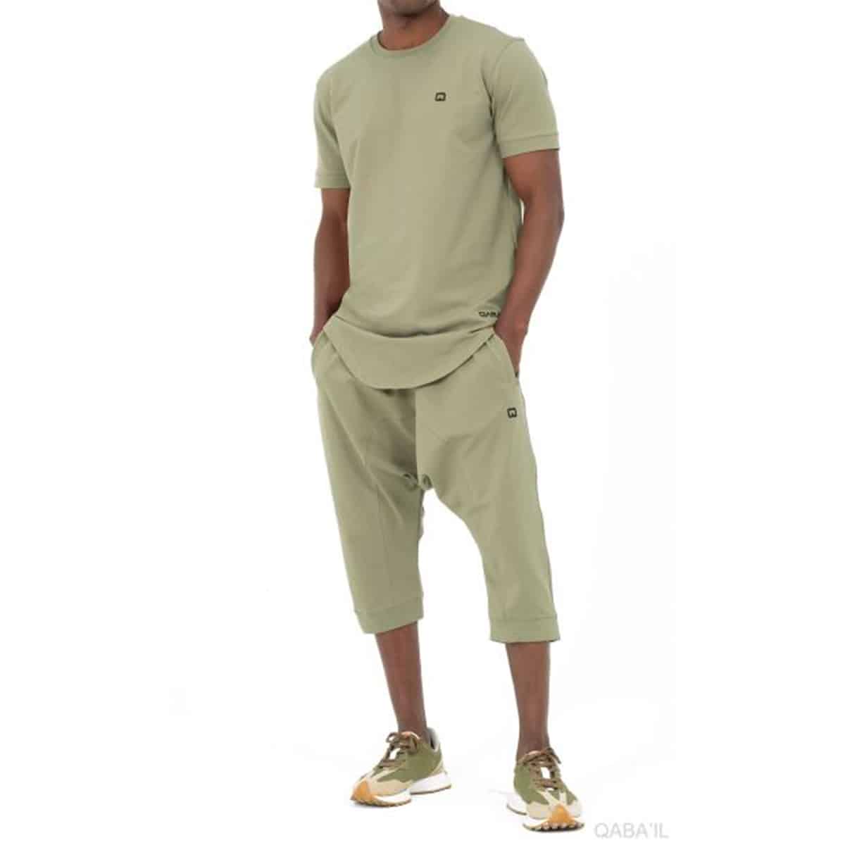 Conjunto Nautik (calça e t-shirt Saroual) - Cáqui claro - Marca Qaba'il face