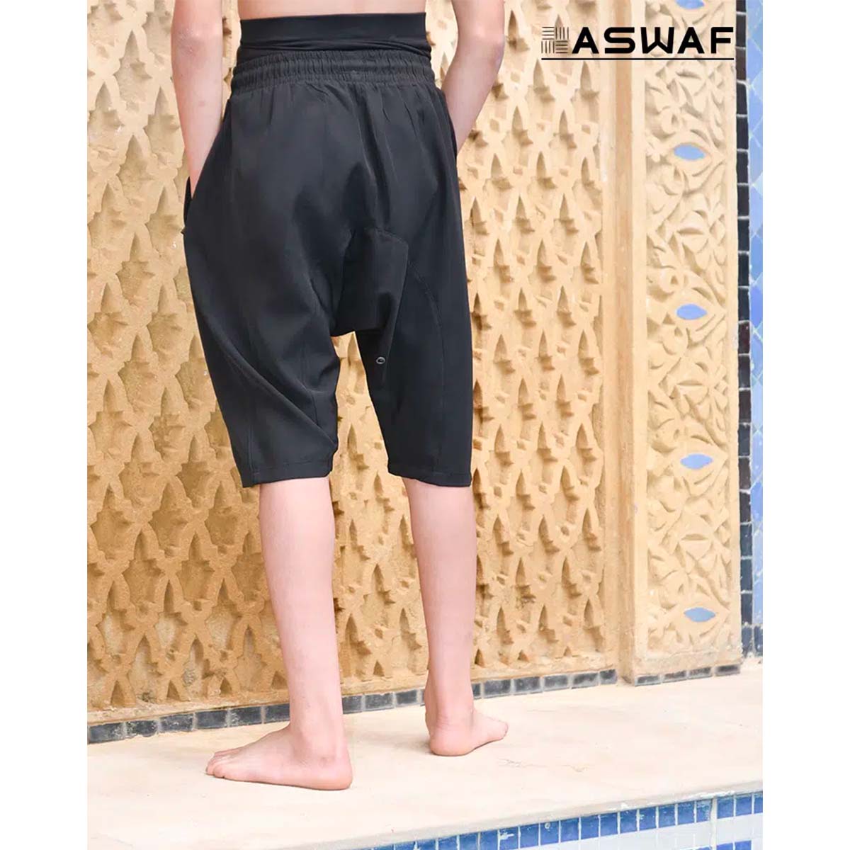 Saroual de natação para criança - Preto - Marca Aswaf dos