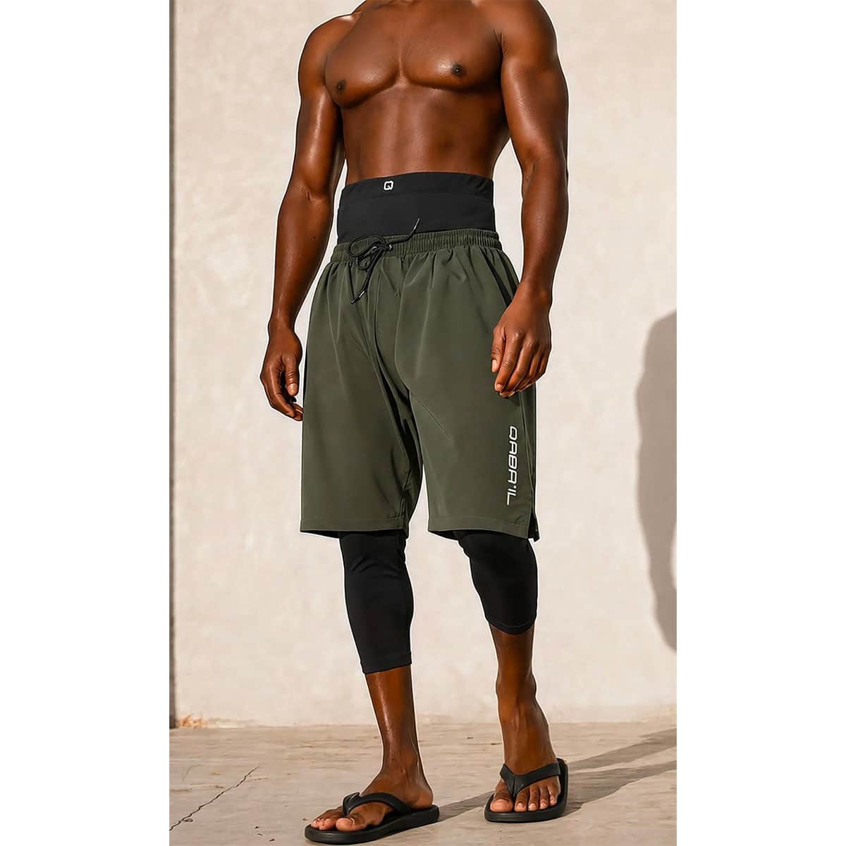 Swimshort sarouel de bain - Couleur kaki - Marque Qabail