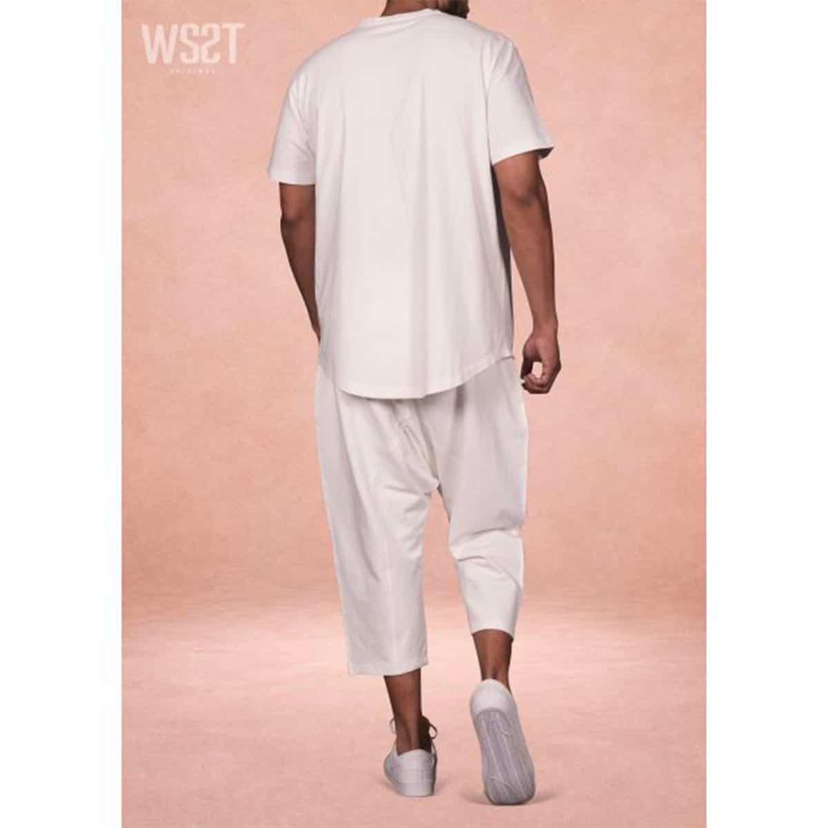 Combiset (Aladdin short en oversized T-shirt) - Ecru - Merk: Wassat dos