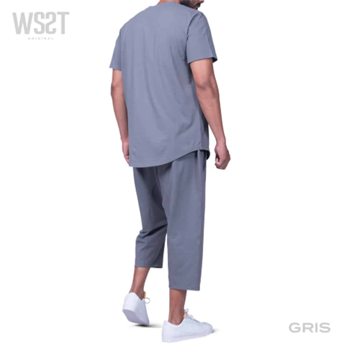 Combo set (Aladdin short en oversized T-shirt) - Houtskool grijs - Merk: Wassat dos