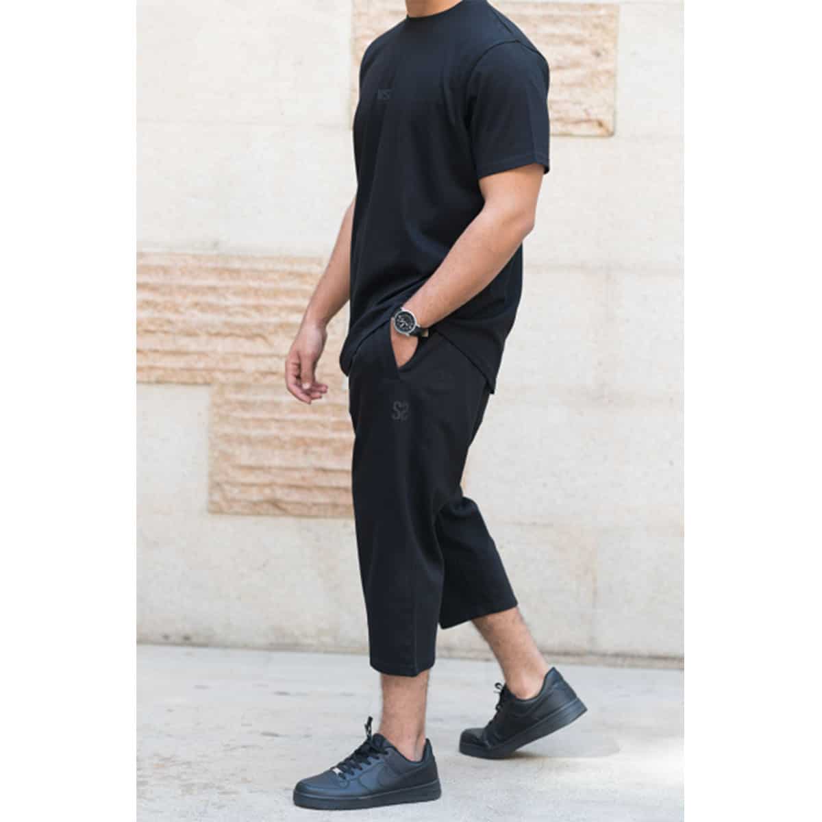 Combiset (Aladdin short en oversized T-shirt) - Zwart - Merk Wassat