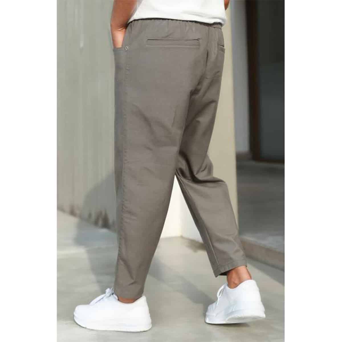 Saroual de denim stretch - Gris marengo - Marca Qaba'il dos