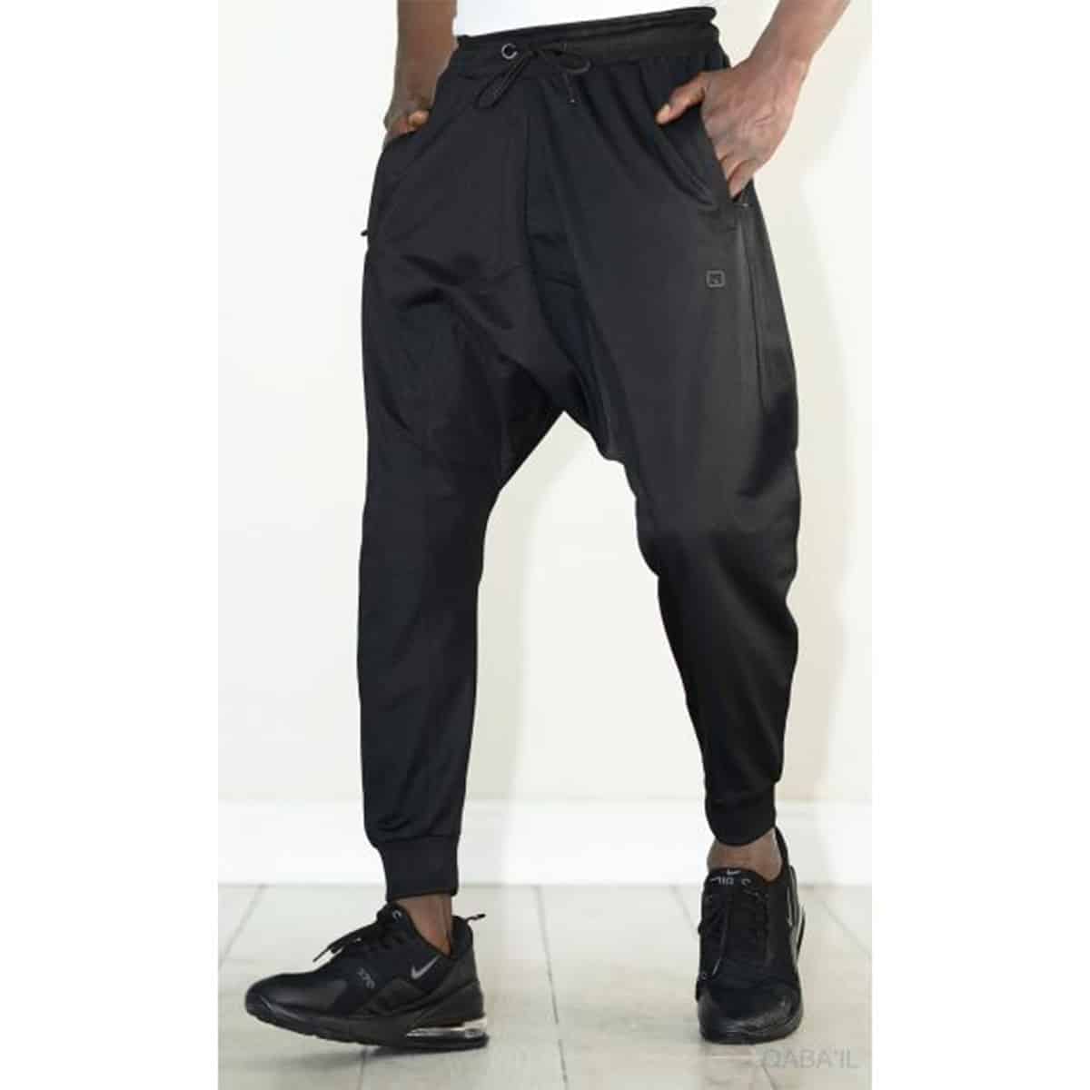 Leichte lange Jogging-Harouel - Schwarz - Marke Qaba'il