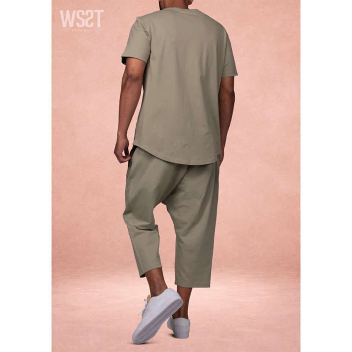 Ensemble Combo (Short sarouel et T-shirt oversize) – Kaki – Marque Wassat dos