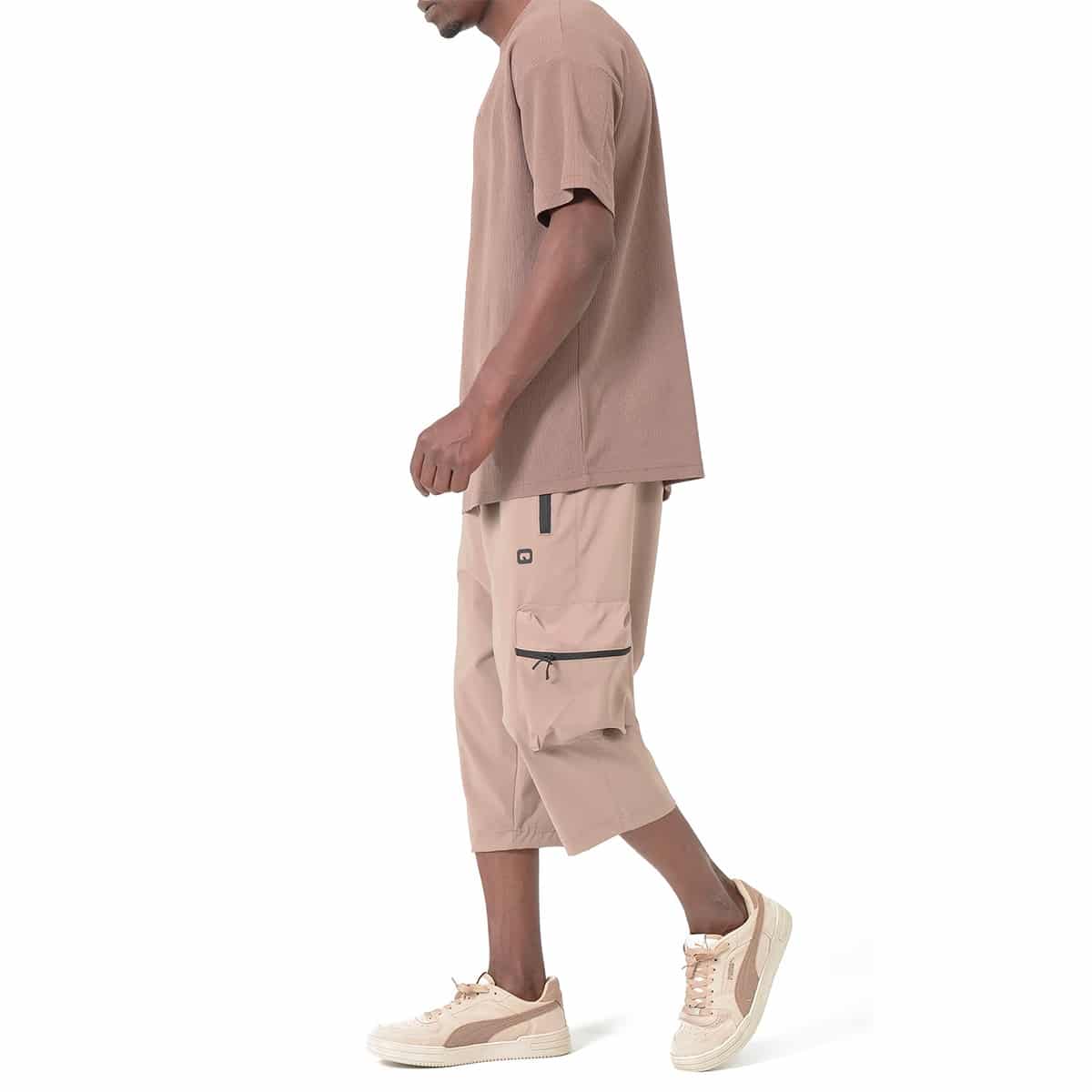Sarouel cargo court beige - Marque Qaba'il profil