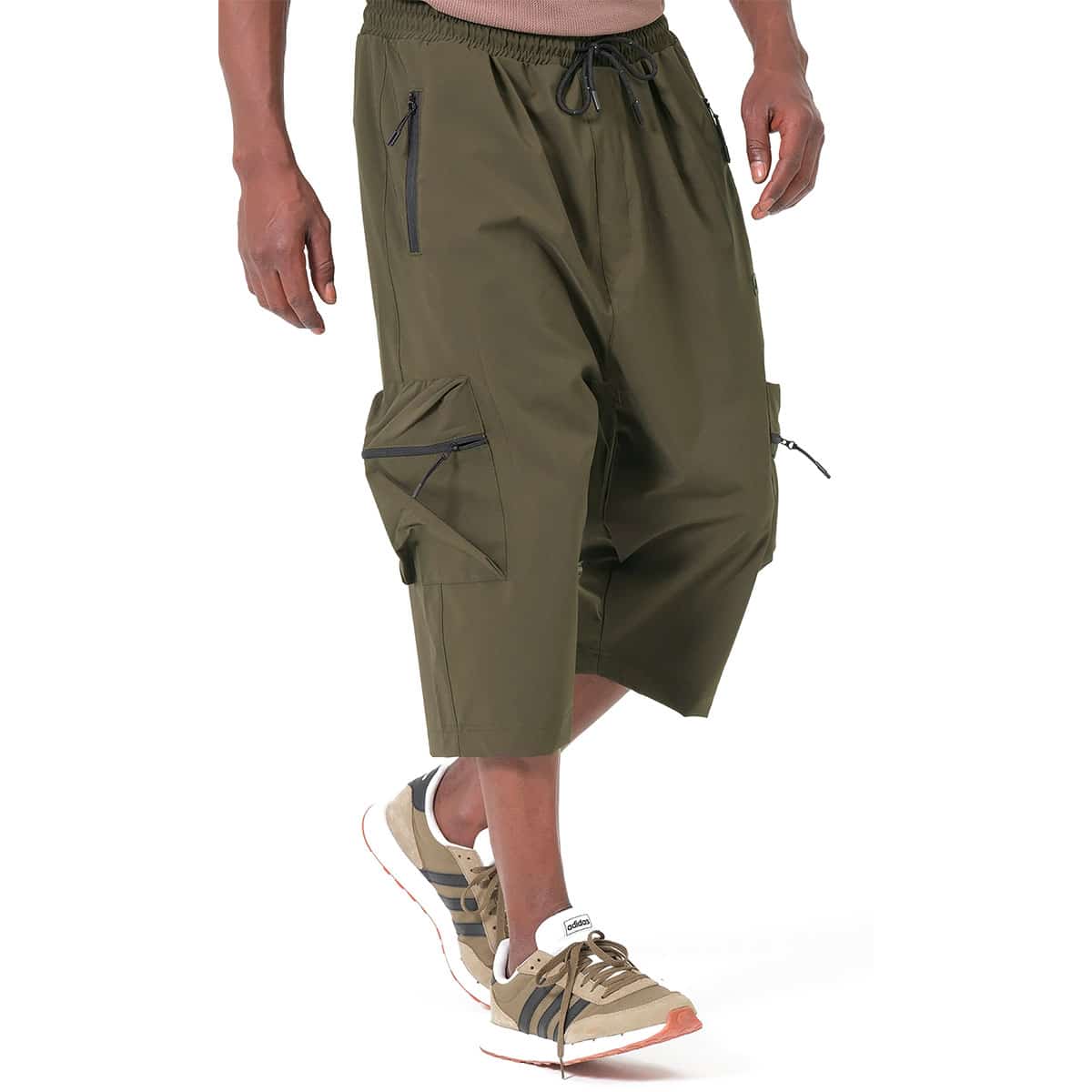 Sarouel cargo court kaki - Marque Qaba'il face