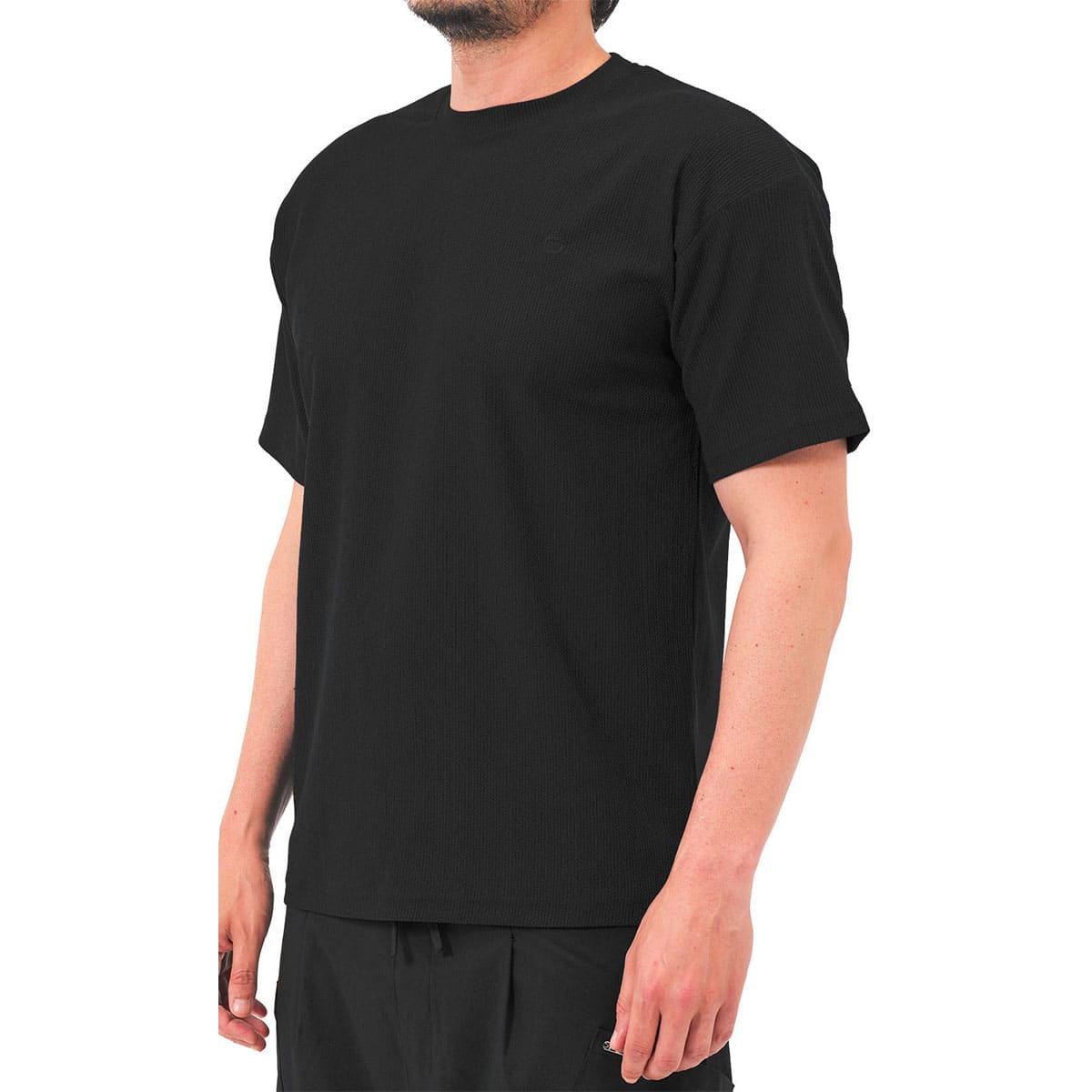 T-shirt oversize waffle en jersey noir - Marque Qaba'il