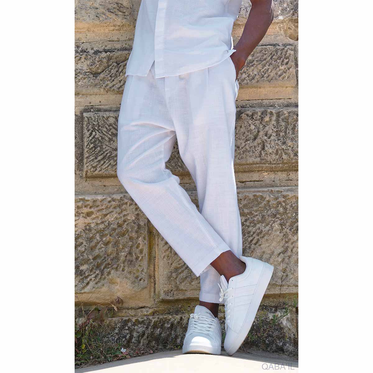 Sarouel d'été classik léger blanc - Marque Qaba'il